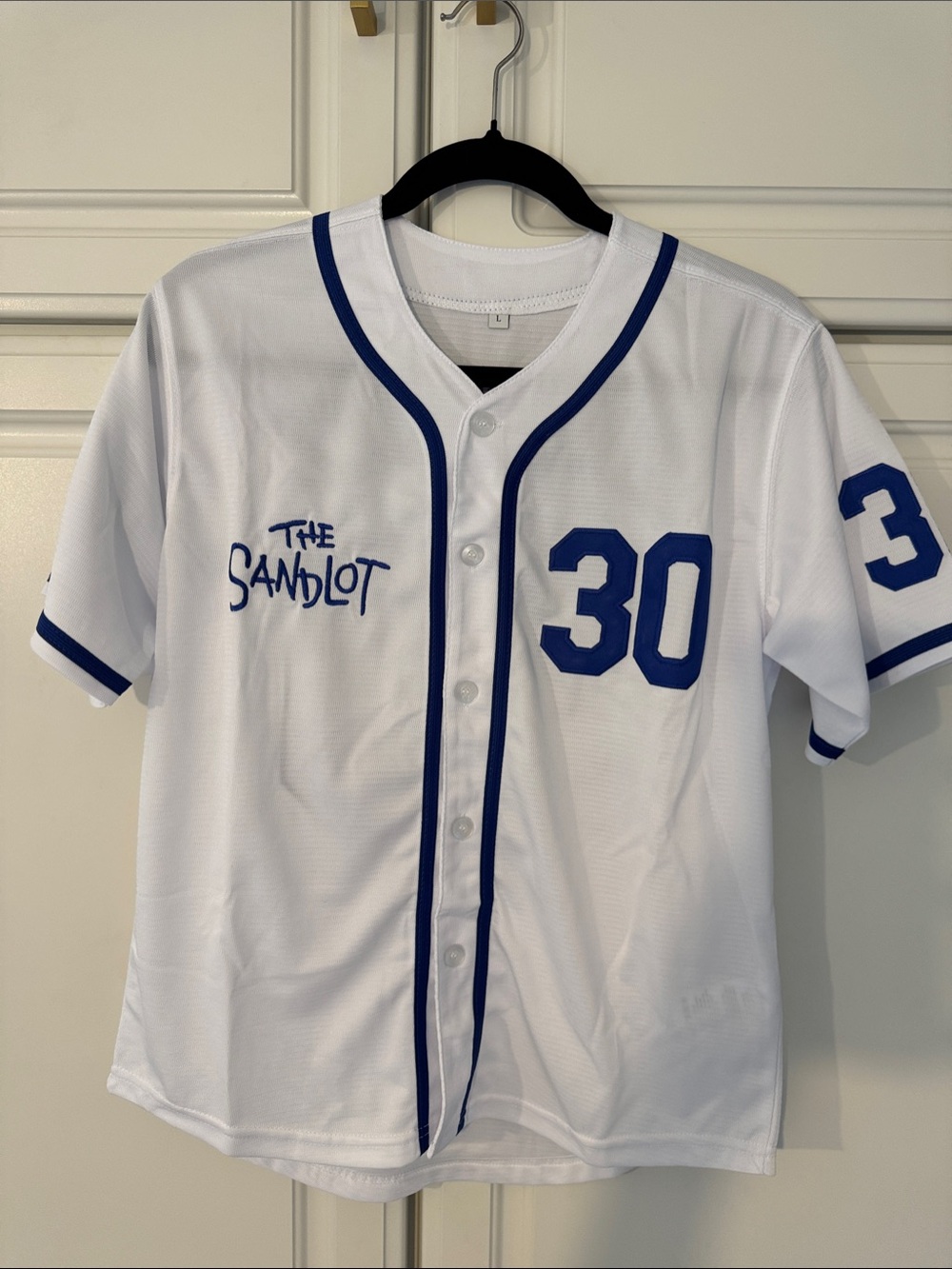 Youth The Sandlot Baseball Jersey - White & Royal Blue #30 Rodriguez